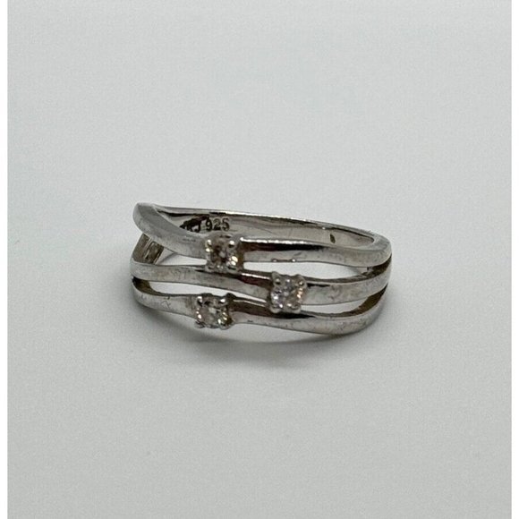 925 STERLING SILVER CZ RING SIZE 6 - Picture 6 of 8